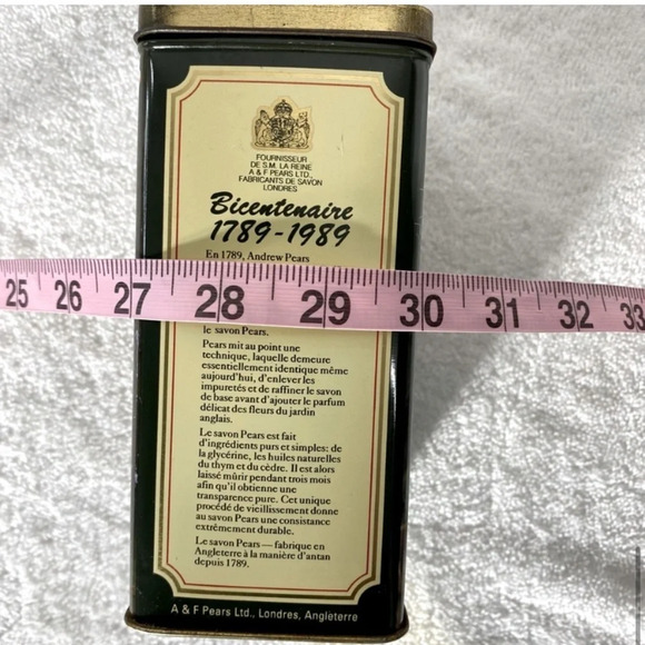 Vintage Pears Soap Green Bicentennial Decorative Tin 1789-1989 - Picture 12 of 14